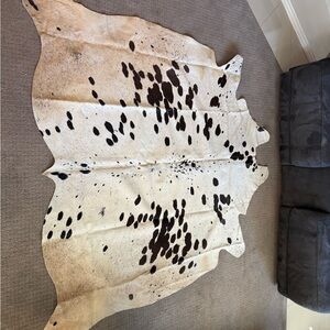 Genuine Cowhide Rug with Black Spots 72x 65